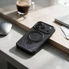 Oem iPhone 15 Pro dėklas su Quartz Circle stovu Mag dangtelis juodas