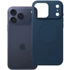 OEM dėklas, skirtas iPhone 17 Pro Max / 18 Pro Max silikoniniam Mag dėklui, suderinamas su MagSafe (didele skylute), tamsus mėlynas
