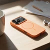 Dėklas iPhone 18 Pro / 17 Pro Forcell F-Protect Chromatic Premium, suderinamas su MagSafe, oranžinis