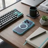 Dėklas Oem Case for iPhone 18 Pro Max / 17 Pro Max Frame Circle Stand compatible with MagSafe light mėlynas