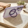 Oem Dėklas na Samsung A37 Frame Circle Stand zgodne su MagSafe violetinė