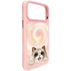 Dėklas NIMMY case BIG EYED LYING RAGDOLL CAT compatible with MagSafe for IPHONE 18 Pro/17 Pro pink