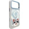 Dėklas NIMMY case BIG EYED LYING Sidabrinis SHADED CAT compatible with MagSafe for IPHONE 18 Pro Max/17 Pro Max pilkas