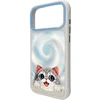 Dėklas NIMMY case BIG EYED LYING Sidabrinis SHADED CAT compatible with MagSafe for IPHONE 18 Pro/17 Pro juodas