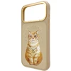 Dėklas NIMMY case LUCKY FASHION CAT compatible with MagSafe for IPHONE 18 Pro/17 Pro ruda