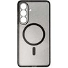 Samsung S26 PLUS skaidrus žurnalo dangtelis (STR / FOTOAPARA) su „MagSafe“ suderinamas dėklas, juodos spalvos blizgučiai