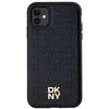 Apple iPhone 11 / XR DKNY odinis dėklas Monogram Pattern Metal Logo MagSafe (DKHMN61PSHRPSK) juodos spalvos