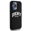 DKNY DKHMP13LSNYACH Apple iPhone 13 Pro 13 6.1″ juodos spalvos kietas dėklas Liquid Silicone baltos spalvos Printed Logo MagSaf