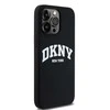DKNY DKHMP13XSNYACH Apple iPhone 13 Pro Max 6.7″ juodos spalvos kietas dėklas Liquid Silicone baltos spalvos Printed Logo MagSafe
