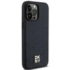 DKNY DKHMP14LPSHRPSK Apple iPhone 14 Pro 6.1 inch juodos spalvos kietas dėklas Leather Pattern Metal Logo MagSafe