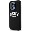 Apple iPhone 14 Pro DKNY dėklas Liquid Silicone Baltas Printed Logo MagSafe (DKHMP14LSNYACH) juodos spalvos