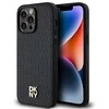 Apple iPhone 14 Pro Max DKNY odinis dėklas Monogram Pattern Metal Logo MagSafe (DKHMP14XPSHRPSK) juodos spalvos