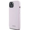 DKNY DKHMP15SSMCHLP Apple iPhone 15 14 13 6.1″ rožinės spalvos kietas dėklas Liquid Silicone Small Metal Logo MagSafe