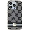 Apple iPhone 13 / 14 / 15 DKNY dėklas IML Checkered Mono Pattern &amp; Printed Stripes MagSafe (DKHMP15SHCPTSK) juodos spalvos