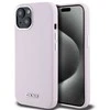 Apple iPhone 14 Plus / 15 Plus DKNY dėklas Liquid silikoninis Small Metal Logo MagSafe (DKHMP15MSMCHLP) rožinės spalvos
