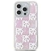 Apple iPhone 15 Pro DKNY dėklas Liquid Glitter Multilogo (DKHCP15LLCPEPP) rožinės spalvos