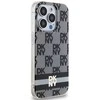Apple iPhone 15 Pro DKNY dėklas IML Checkered Mono Pattern & Printed Stripes MagSafe (DKHMP15LHCPTSK) juodos spalvos