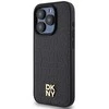 Apple iPhone 15 Pro DKNY odinis dėklas Pattern Monogram Metal Logo MagSafe (DKHMP15LPSHRPSK) juodos spalvos
