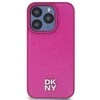 DKNY DKHMP15LPSHRPSP Apple iPhone 15 Pro 6.1 inch rožinės spalvos kietas dėklas Leather Monogram Pattern Metal Logo MagSaf