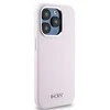 Apple iPhone 15 Pro DKNY dėklas Liquid Silicone Small Metal Logo MagSafe (DKHMP15LSMCHLP) rožinės spalvos