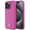 Apple iPhone 15 Pro Max DKNY odinis dėklas Monogram Pattern Metal Logo MagSafe (DKHMP15XPSHRPSP) rožinės spalvos