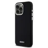 DKNY DKHMP15XSMCHLK Apple iPhone 15 Pro Max 6.7″ juodos spalvos kietas dėklas Liquid Silicone Small Metal Logo MagSafe