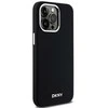 DKNY DKHMP15XSMCHLK Apple iPhone 15 Pro Max 6.7″ juodos spalvos kietas dėklas Liquid Silicone Small Metal Logo MagSafe