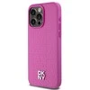 Apple iPhone 15 Pro Max DKNY odinis dėklas Monogram Pattern Metal Logo MagSafe (DKHMP15XPSHRPSP) rožinės spalvos