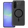 Oem Drop Glue Colorful Ring Mag dėklas suderinamas su MagSafe skirtas Samsung Galaxy A36 juodos spalvos