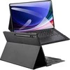 4Kom DUX DUCIS DK sulankstomas dėklas su belaide klaviatūra ir foniniu apšvietimu, skirtas SAMSUNG Tab S10 Ultra/S9 Ultra/S8 Ultra juodos spalvos