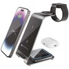 Forcell F-Energy 3in1 Simply Charge indukcinis įkroviklis, aliuminis, suderinamas su Apple Watch ir Samsung Watch, pilkas