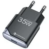 „Forcell F-Energy Ultra Slim GaN III USB C PD QC4.0 3A 35W B135101-E“ juodas telefono įkroviklis