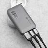 Telefono įkroviklis Forcell F-Energy Ultra Slim GaN III 2 x USB C + USB A QC4.0 PD 4A 65W VT-47 pilka 0INT