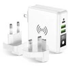Daugiafunkcis įkroviklis Forcell F-Energy 4in1 2 x USB A + USB C 15W + išorinė baterija 8000mAh + belaidis įkrovimas baltas