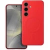 Oem SILICONE MAG COVER dėklas suderinamas su MagSafe skirtas Samsung Galaxy S24 FE red