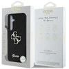 Guess PU Fixed Glitter 4G Metal Logo dėklas skirtas Samsung Galaxy S25 juodos spalvos