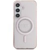 GUESS dėklas skirtas Samsung Galaxy S25 GUHMS25SPFTDTEP (Magnetic IML Rhinestones) rožinės spalvos