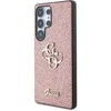 Dėklas Guess Fixed Glitter Big 4G Metal Logo Samsung Galaxy S25 Ultra rožinės spalvos