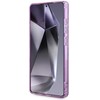Original GUESS Glitter Flowers Triangle Mygtukai Magsafe Samsung Galaxy S25 Ultra dėklas telefonui violetinės spalvos