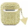 Guess dėklas, skirtas AirPods 1 / 2 GUA2HDGTPD auksinis Rhinestone Triangle Charm