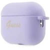 Guess GUAP2LSCHSU AirPods Pro 2 (2022/2023) dėklas violetinės spalvos silikoninis Charm Heart Collection