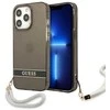 Dėklas GUESS GUHCP13LHTSGSK IPHONE 13 PRO / 13 6.1 "Juodas / Juodas HARDCASE TRANSLUENT STAP