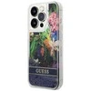 Dėklas GUESS GUHCP14LLFLSB IPHONE 14 PRO 6.1 "Mėlynas/Mėlynas HARDCASE FLOWER LIQUID GLITTER