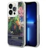 Dėklas GUESS GUHCP14LLFLSB IPHONE 14 PRO 6.1 "Mėlynas/Mėlynas HARDCASE FLOWER LIQUID GLITTER