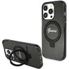 Dėklas GUESS GUHMP15LHRSGSK IPHONE 15 PRO 6.1 "Juodas/Juodas HARDCASE RING STAND SCRIPT GLITTER MAGSAFE