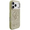 Guess Fixed Glitter Big 4G Metal Frame dėklas skirtas Apple iPhone 17 Pro aukso spalvos