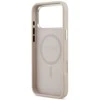 Guess PU Leather Triangle Logo MagSafe dėklas skirtas Apple iPhone 17 Pro rožinės spalvos