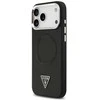 Guess PU Leather Triangle Logo MagSafe dėklas skirtas Apple iPhone 17 Pro Max juodos spalvos