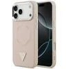 Guess PU Leather Triangle Logo MagSafe dėklas skirtas Apple iPhone 17 Pro Max rožinės spalvos