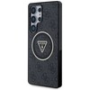 Guess 4G Glitter Triangle Mygtukai MagSafe Samsung Galaxy S25 Ultra dėklas telefonui juodos spalvos